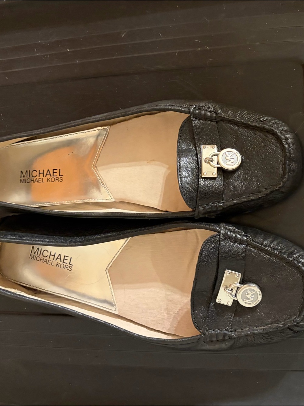 Michael Kors Women's Black Leather Moccasin Loafers